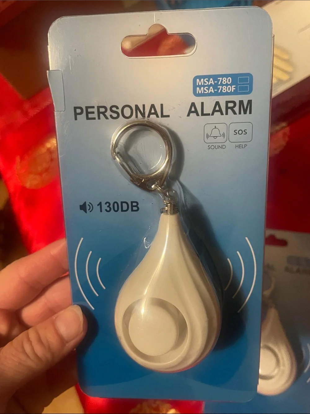Personal Alarm Keychain – White Compact Safety Alarm lot of two